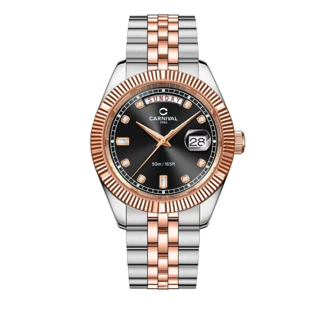 Đồng Hồ Nam Chính Hãng Carnival 8190G Vành Băm Full box + Túi