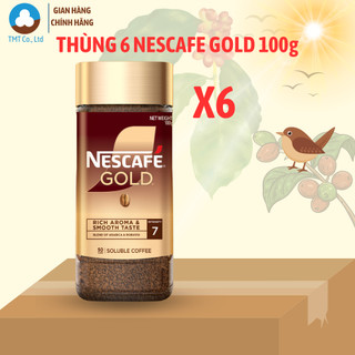  Thùng 6 Cà phê hòa tan Nescafe Gold 100g - Nhập khẩu Hàn Quốc 