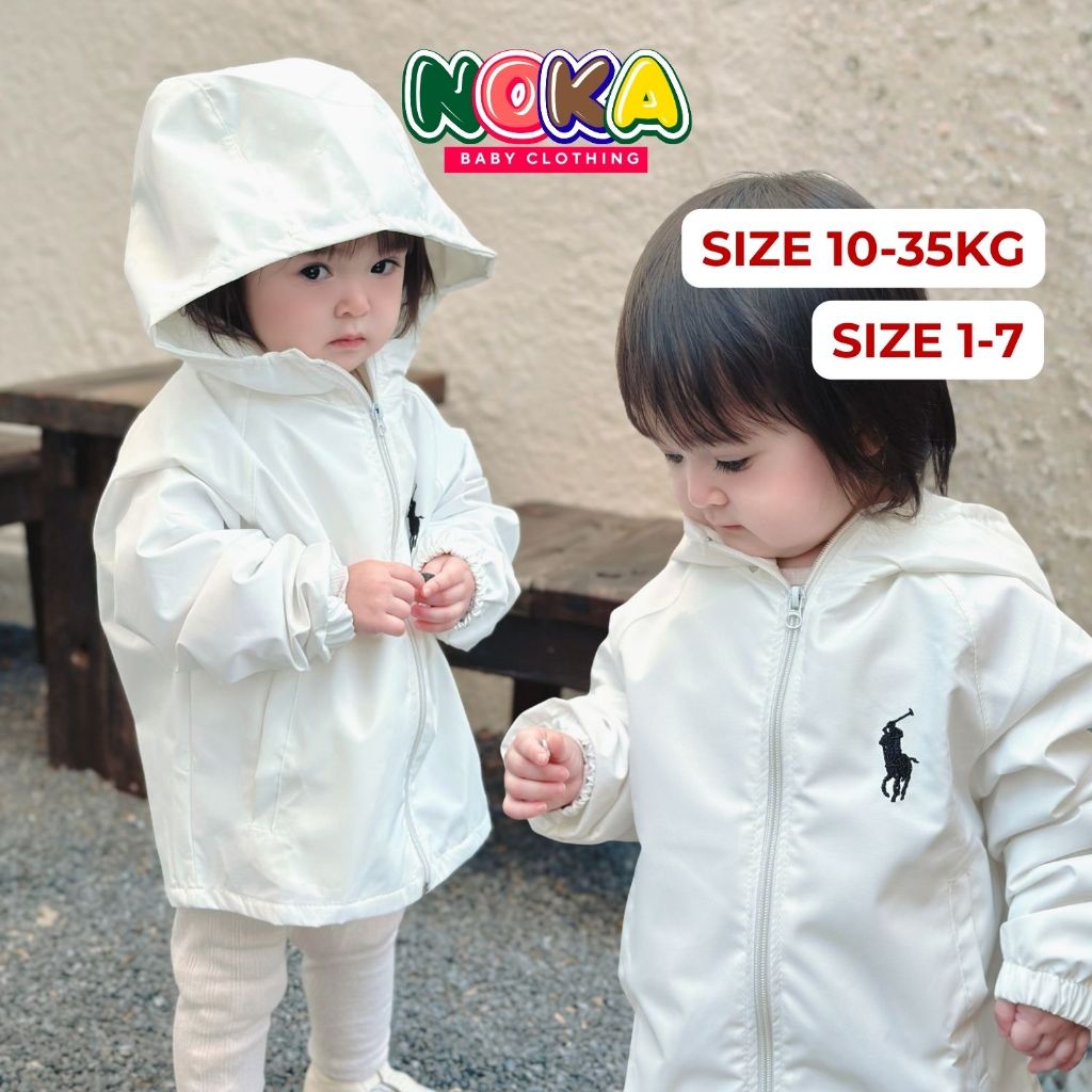 Áo Khoác Gió Cho Bé 10-35Kg Thêu Ngựa Hot Trend Áo Khoác 2 Lớp Thu Đông Cho Bé Trai Bé Gái AO15