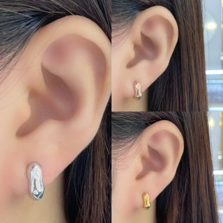  Bông tai khoen bản kiểu móc máy bạc 925 xi bạch kim thương hiệu YMJ |BOO6896|  YM Jewelry 