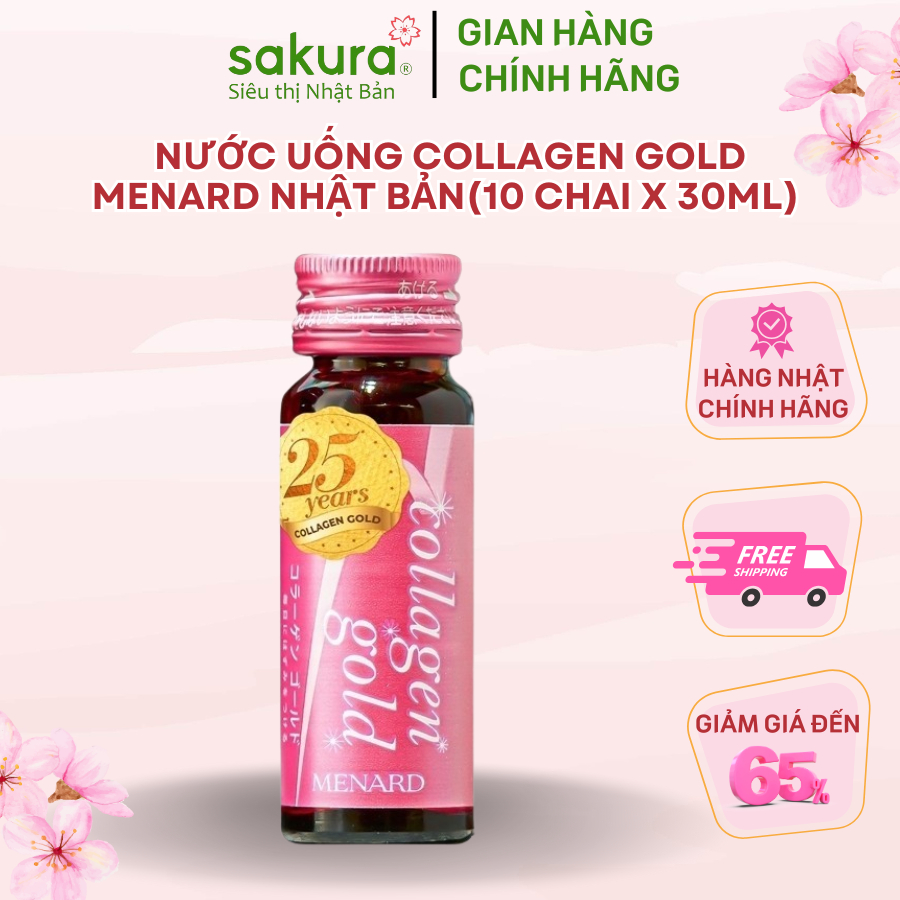 Nước Uống Collagen Gold Menard Nhật Bản(10 Chai x 30ml) - Hàng Nhật chính hãng