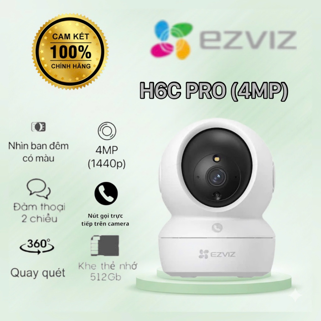 Camera WiFi EZVIZ H6C Pro 2K+ 4MP (Quay quét, gọi qua app)