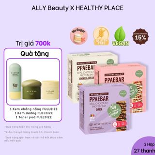  Combo 3 hộp protein bar PPAEBAR mix vị: Socola đen Socola trắng Cookie & Cream 360gx3 