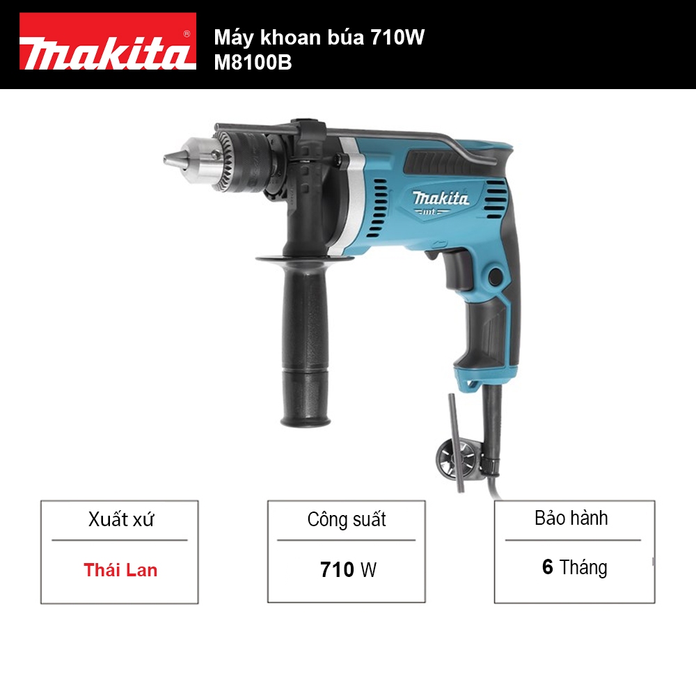 Máy khoan búa 710W Makita M8100B - Xuất xứ Thái Lan
