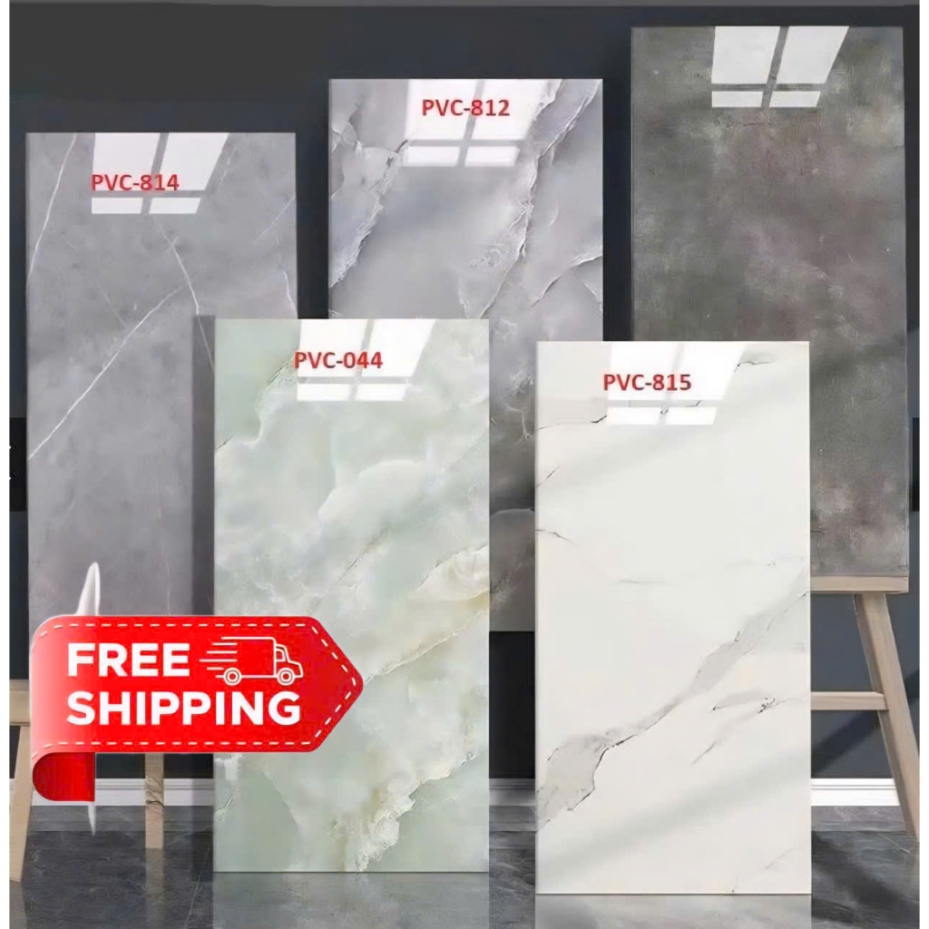 combo 50 dán tường tấm phủ nhựa PVC 3D Kích Thước 60 x 30cm tráng nhôm mặt sau xốp dán tường pvc vân