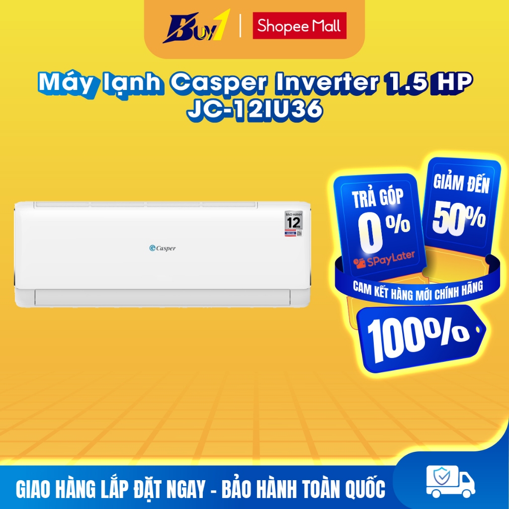 JC-12IU36 - Máy lạnh Casper Inverter 1.5 HP JC-12IU36 - Hàng chính hãng