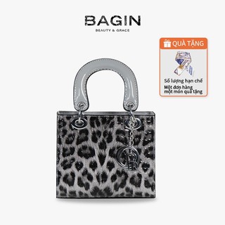  BAGIN Túi Nữ Dáng Vuông Túi Đeo Chéo  Da Beo Bóng Cao Cấp Chống Nước Chống Trầy Tặng Kèm Charm 