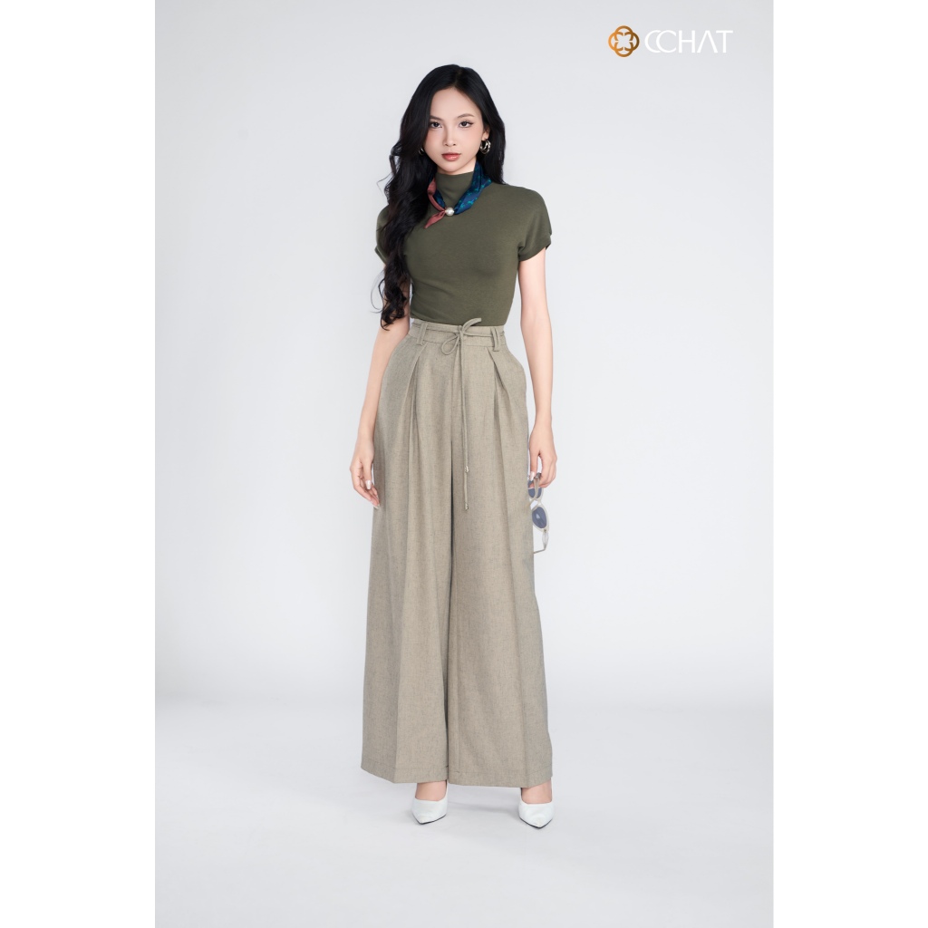 Quần Ống Rộng 𝐂𝐂𝐇𝐀𝐓 Dáng Suông Ria Tặng Kèm Dây Trang Trí Chất Liệu Tuytsi Cao Cấp 55QDS1001ST | BigBuy360 - bigbuy360.vn