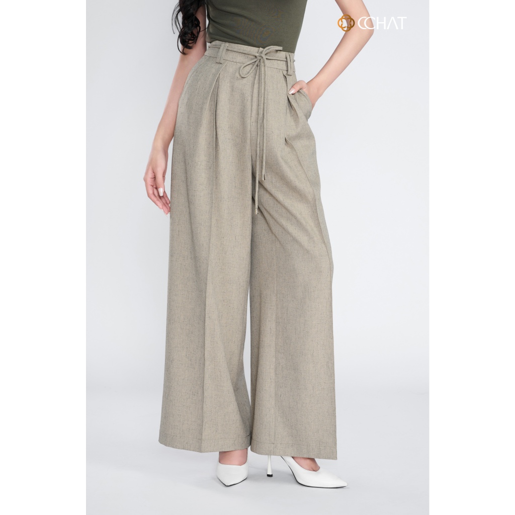 Quần Ống Rộng 𝐂𝐂𝐇𝐀𝐓 Dáng Suông Ria Tặng Kèm Dây Trang Trí Chất Liệu Tuytsi Cao Cấp 55QDS1001ST | BigBuy360 - bigbuy360.vn