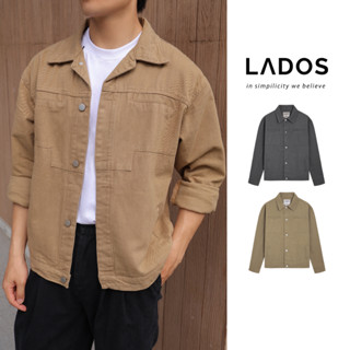  Áo Khoác Kaki Nam LADOS-12128 Form Đứng Chất Kaki Dày Dặn Cao Cấp Áo Khoác Kaki Chống Nắng Retro 