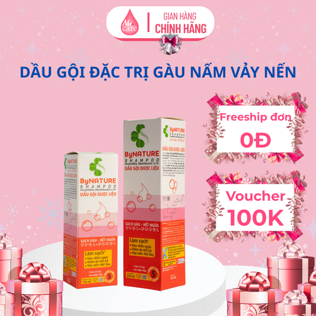 Dầu Gội ByNature Chống Gàu,Dứt Điểm Nấm Ngứa Da Đầu 250ml - Dược Liệu An Toàn Lành Tính