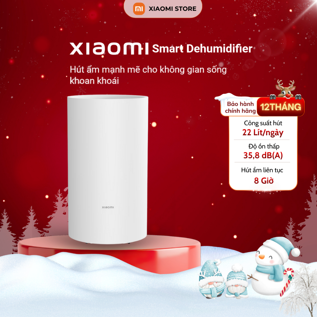  Máy hút ẩm thông minh Xiaomi dung tích 22L - độ ồn thấp - Chính hãng bảo hành 12 tháng 