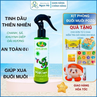 Xịt muỗi tinh dầu Pozo sả chanh, cam ngot oải hương đuổi muỗi, côn trùng, an toàn cho bé - 200ml