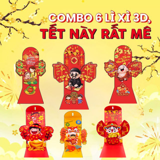 Bao lì xì 3D Tết Bính Ngọ 2026, bao lì xì cao cấp, chất lượng, họa tiết nổi bật - Nifoki