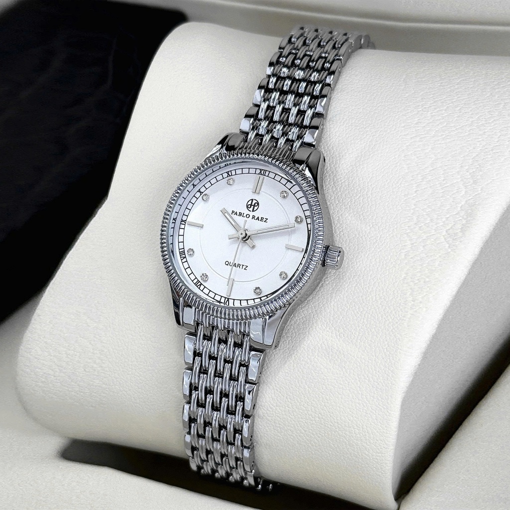 Đồng hồ nữ dây thép PABLO RAEZ Z909 chống nước 3atm đính đá cao cấp 30mm