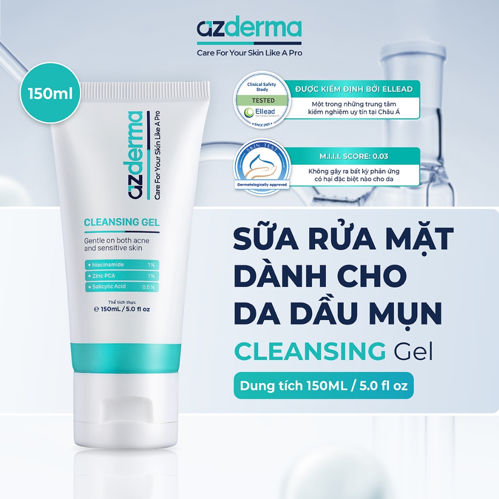 Sữa rửa mặt hỗ trợ làm sạch da và giảm mụn quay trở lại Azderma 150ml