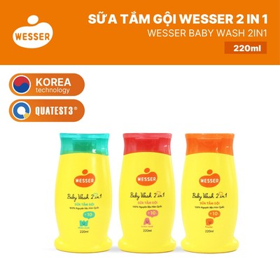 Sữa tắm gội WESSER 2 in 1 220ml [BAO BÌ MỚI]