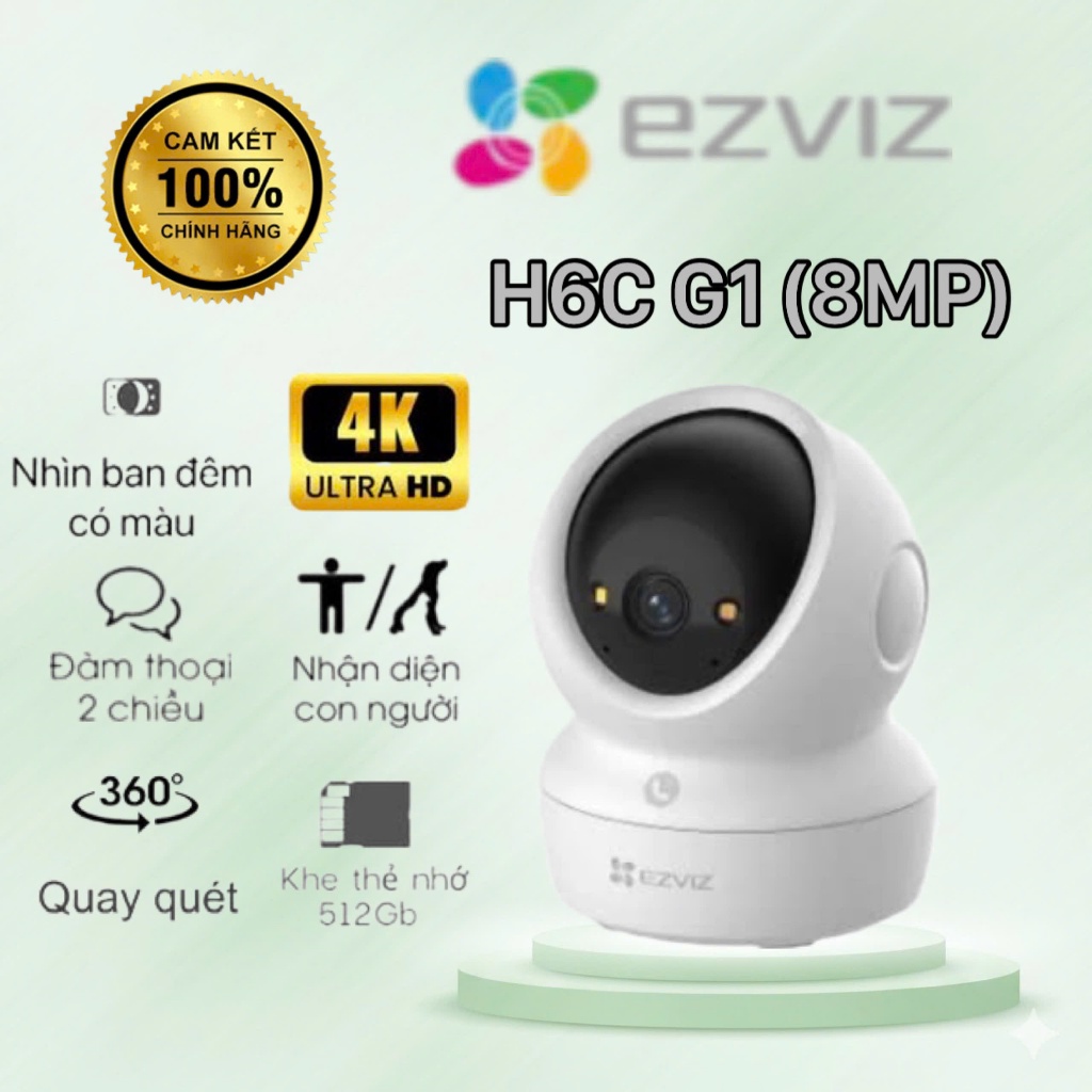 Camera trong nhà EZVIZ H6C G1 4K(8MP)