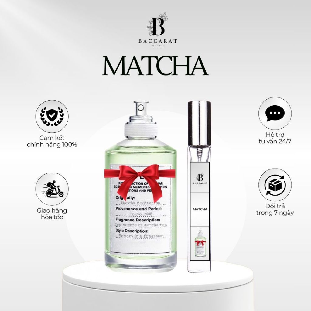 Nước Hoa Nữ Matcha Meditation Chiết 10ml - Mùi Hương Tươi mới, Tinh tế, Thanh lịch - BACCARAT PERFUM