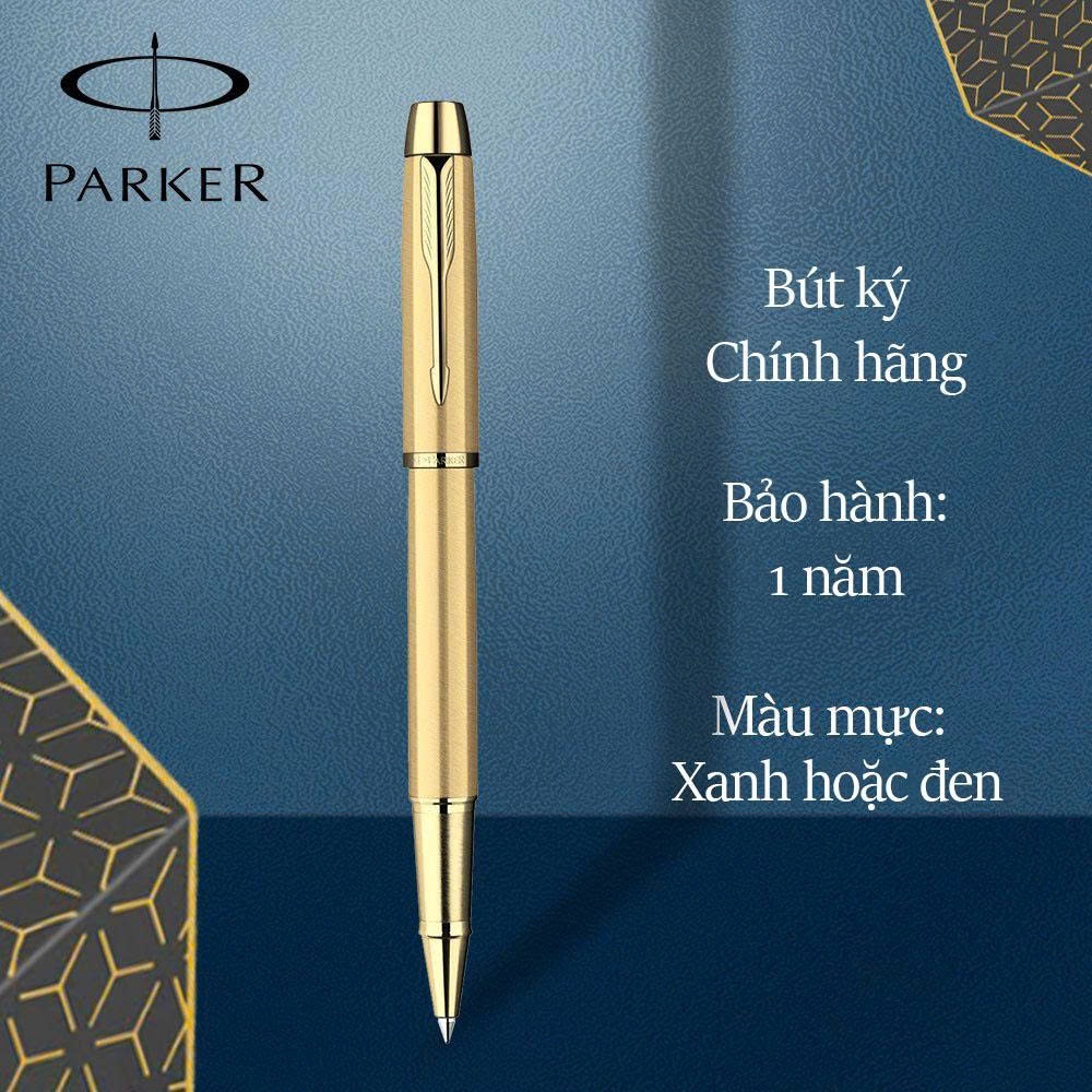 Bút Dạ Bi Parker IM Gold Brushed Metal GT Rollerball Pen 2016 Chính Hãng, Thiết Kế Sang Trọng