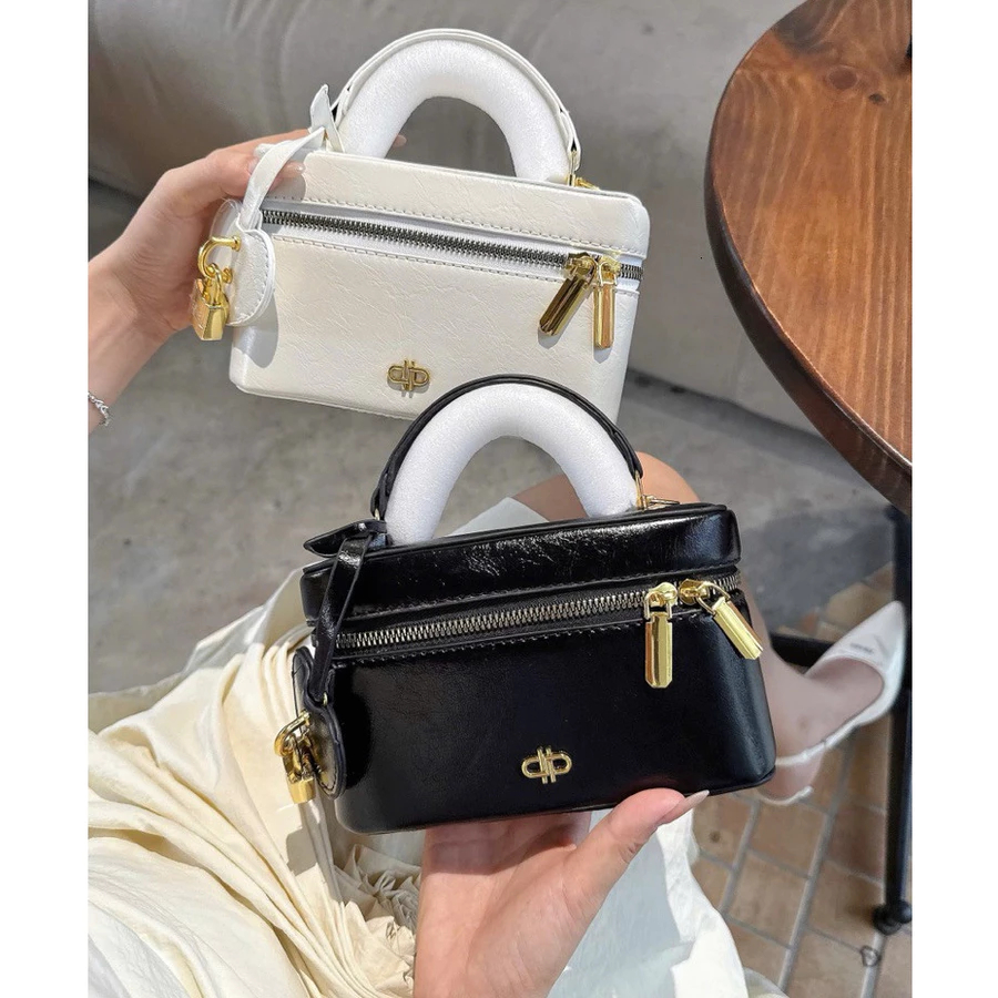 Túi cốp nữ sang chảnh chất da mềm, túi xách mini nữ cầm tay cá tính kèm phụ kiện charm Đăng Túi DK379