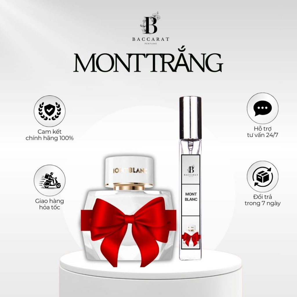 Nước Hoa Nữ (Mont) Trắng Chiết 10ml - Mùi Hương Nữ tính, Nhẹ nhàng, Quyến rũ - BACCARAT PERFUME