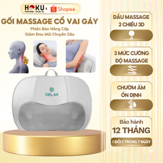 Gối Massage Cổ Vai Gáy DELAX Đầu Massage 3D Hồng Ngoại Đảo Chiều Giúp Giảm Đau Nhức,Máy Mát Xa Đa Năng Toàn Thân GMC01