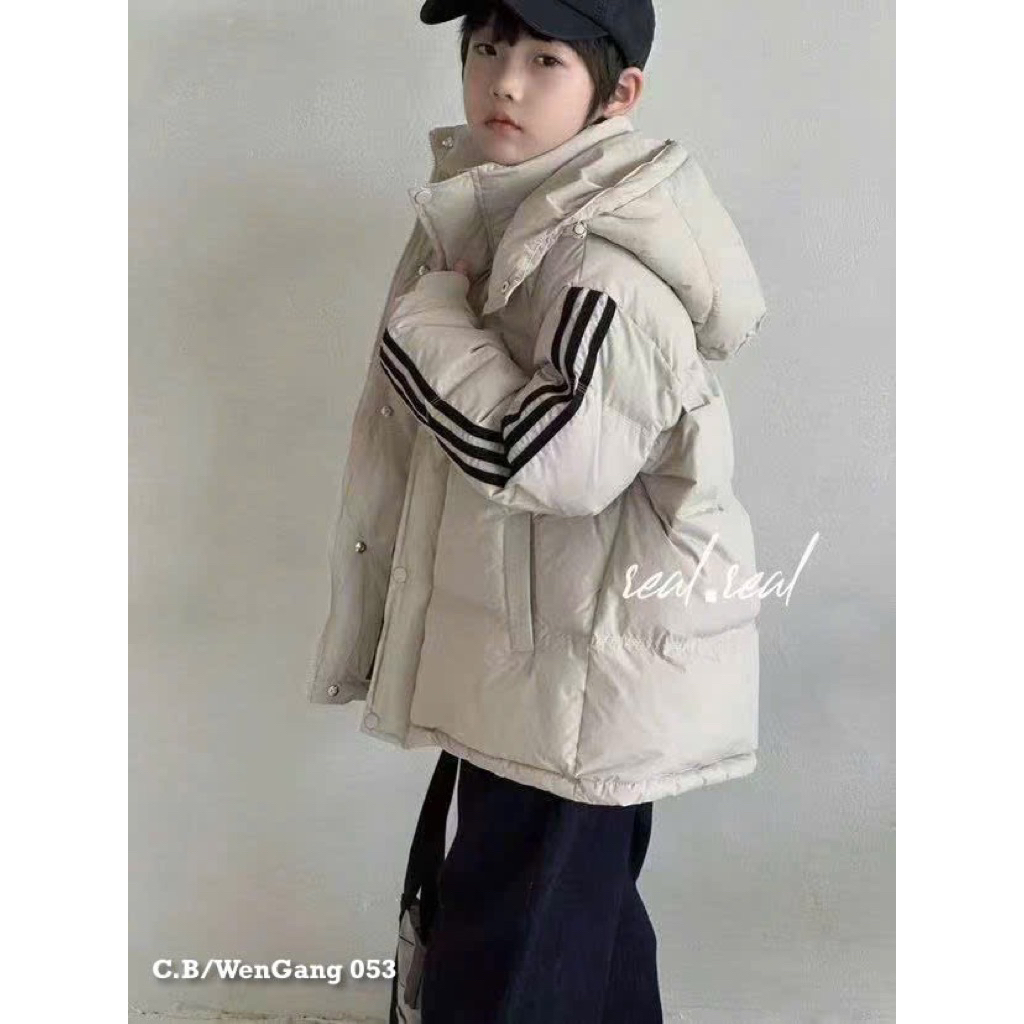 ấo bé trai,áo phao bé trai,áo phao ấm mũ bé trai size 25-45kg