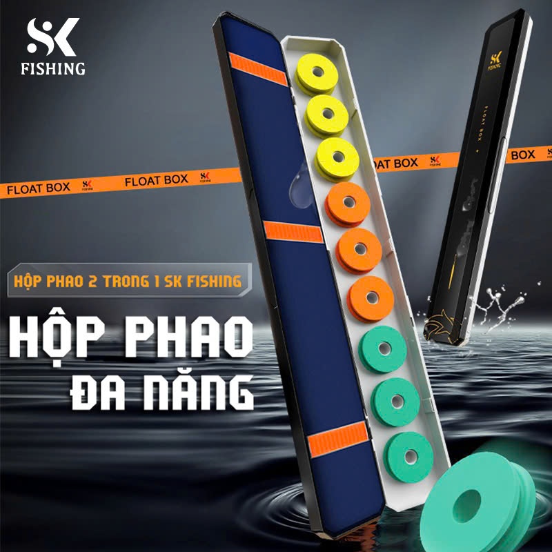 Hộp đựng phao SK FISHING hộp đa năng đựng phao trục chất liệu nhựa ABS