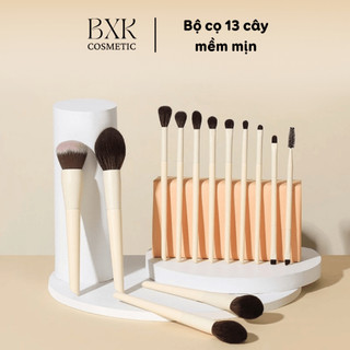  Bộ Cọ Trang Điểm Cá Nhân 13 Cây Cán Kem Cao Cấp Lông Siêu Mềm Mại Tiện Lợi Cán Gỗ BXK COSMETICS 