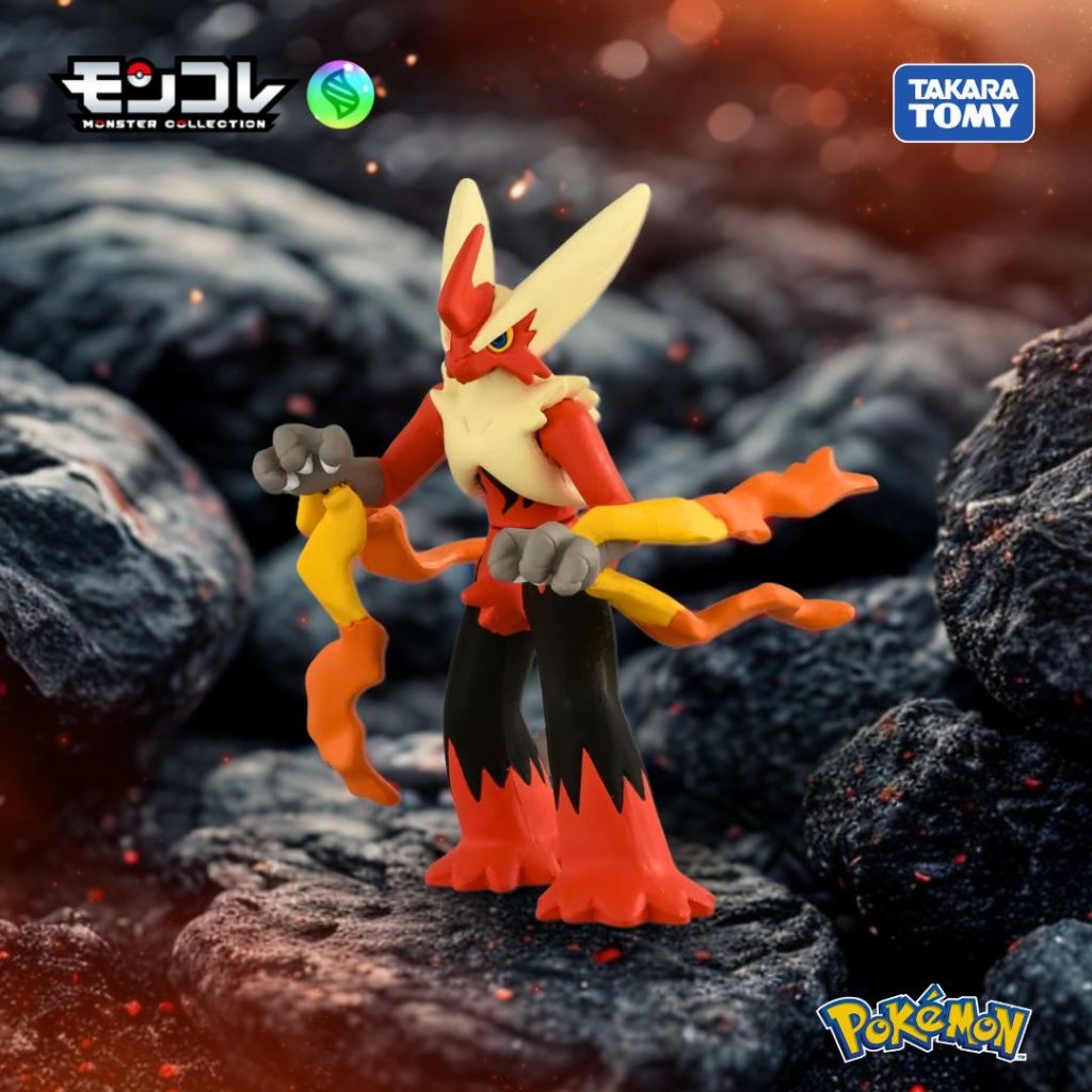 Mô hình Pokemon Moncolle Blaziken Mega /Mega Bursyamo Fullbox Chính Hãng TakaraTomy