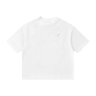 Áo Thun Boxy Fit ROSS STUDIO Trắng Cotton Logo Kim Loại - R IC BASIC WHITE