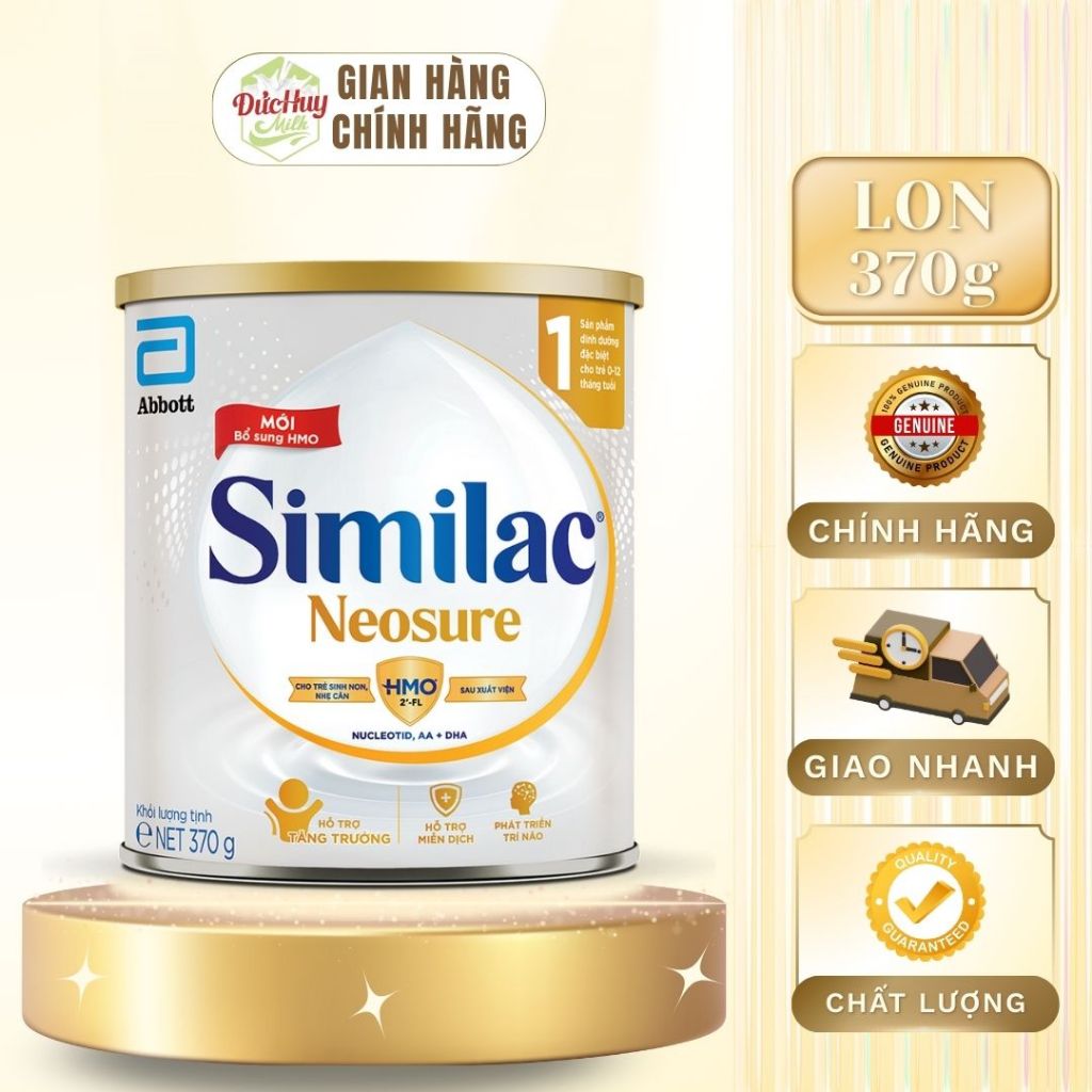Sữa Bột Abbott Similac Neosure dành cho bé sinh non Lon 370g (0-12 tháng tuổi)