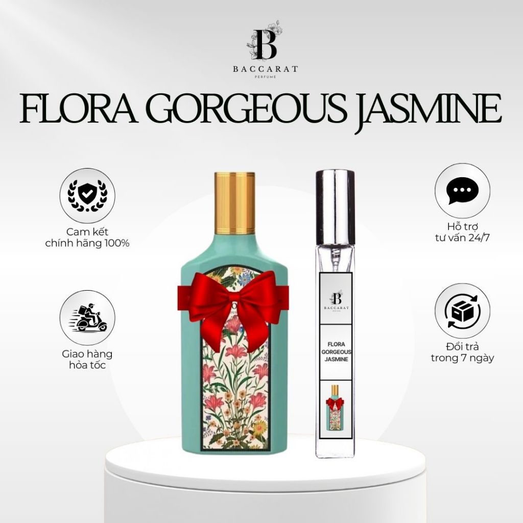 Nước Hoa Nữ Flora Xanh Hồng Jasmine | Gardenia Chiết 10ml - Mùi Hương Lôi cuốn, Nữ tính, Ngọt ngào -