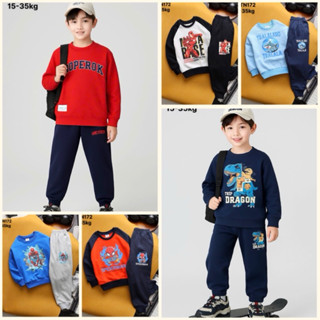  Bộ nỉ bé trai size nhí JANESHOP bộ đồ dài tay cho bé trai chất nỉ da cá chân cua từ 14-34kg mã 172 