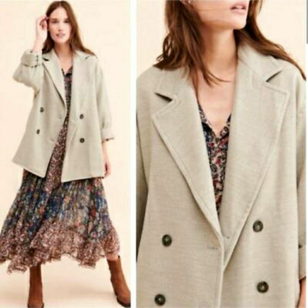 áo khoác dạ Free People phom rộng size 1m7 vnxk xuất dư xịn