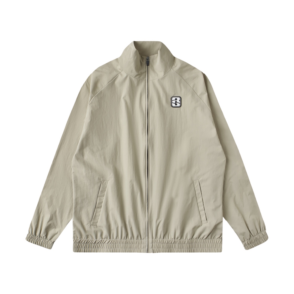 Áo Khoác Dù Oversize ROSS STUDIO Be 2 Lớp Nylon Logo Cao Su RS - RS PROJECT R IC 4 NYLON JACKET