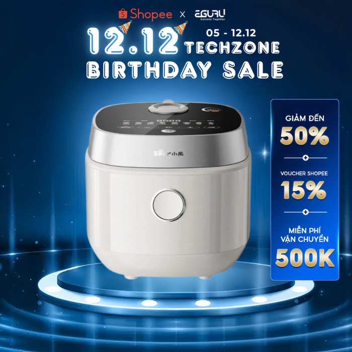 Nồi Cơm Điện Bear RC-4H40Y | 800W 1.5L - Ceramic Pro 9H 8 Chế Độ Nấu Tùy Chỉnh | BH Chính Hãng 18T