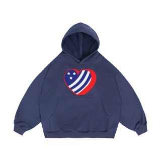  Áo Hoodie Oversized ROSS STUDIO Xanh Navy Thêu Xù Nỉ Chân Cua 480gsm  - HEARTWAVE HOODIE 