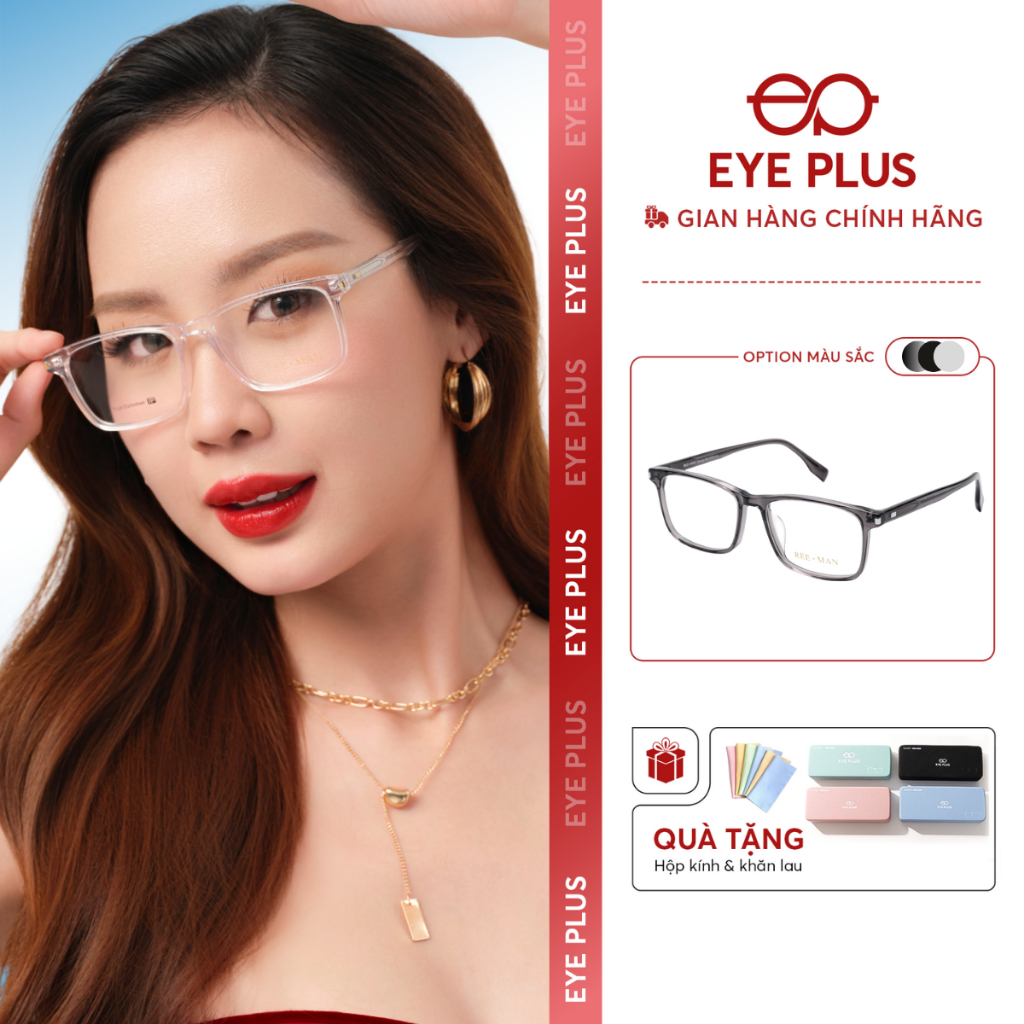 [RM] Kính Cận Gọng Chữ Nhật Nam Nữ Reeman 3120 Eye Plus Gọng Kính Nhựa Acetate Kính Mắt Kiểu Dáng Th