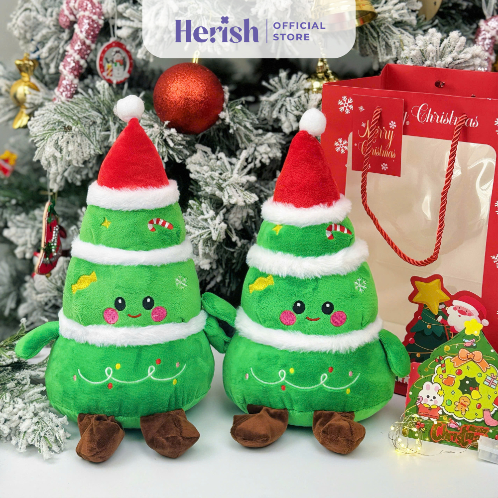 Túi Quà Tặng NOEL Gấu Bông 25cm Kèm Đèn LED Thiệp Tặng Người Yêu Bạn Thân Quà Giáng Sinh Noel Lễ Kỉ 