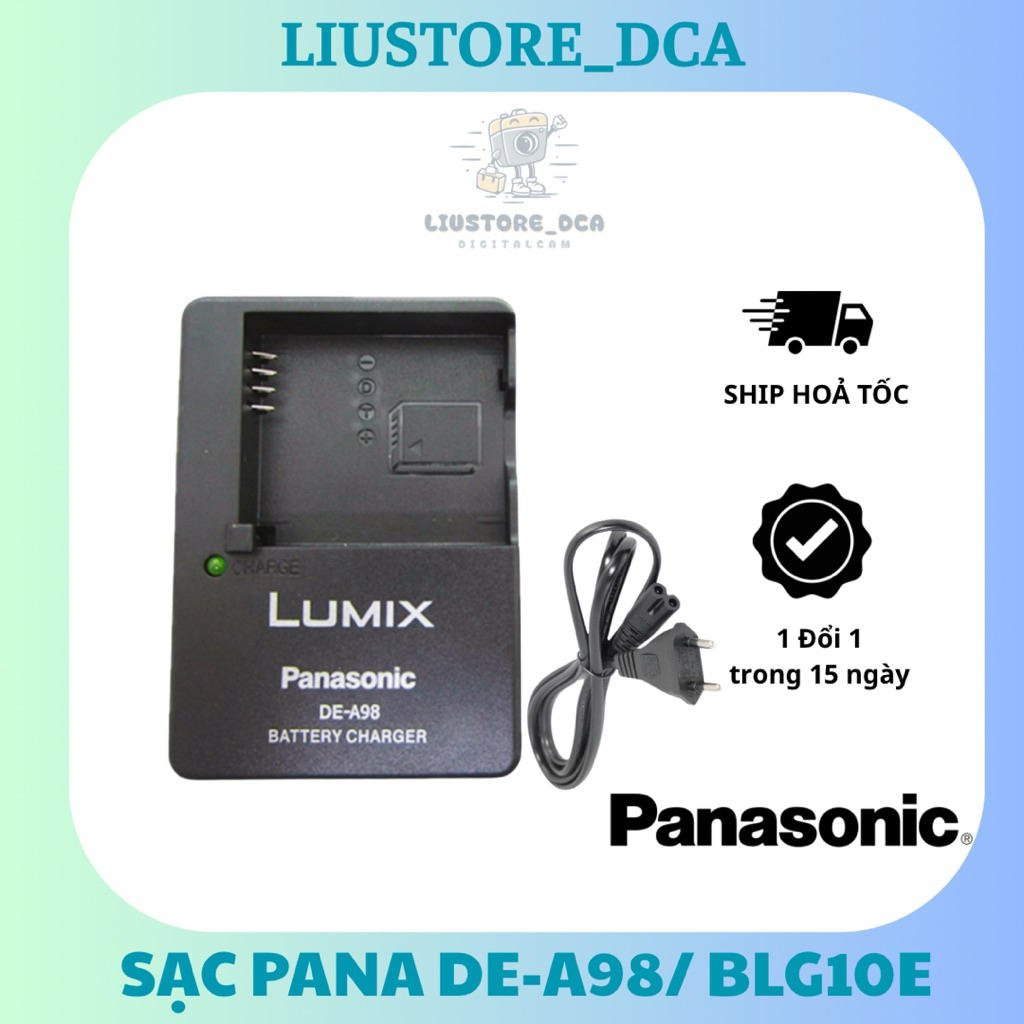 Combo Sạc DE-A98 / Pin Pana BLG10E tương thích với các dòng máy ảnh Lumix DMC-GX7 / GX85 Lumix GF6 /