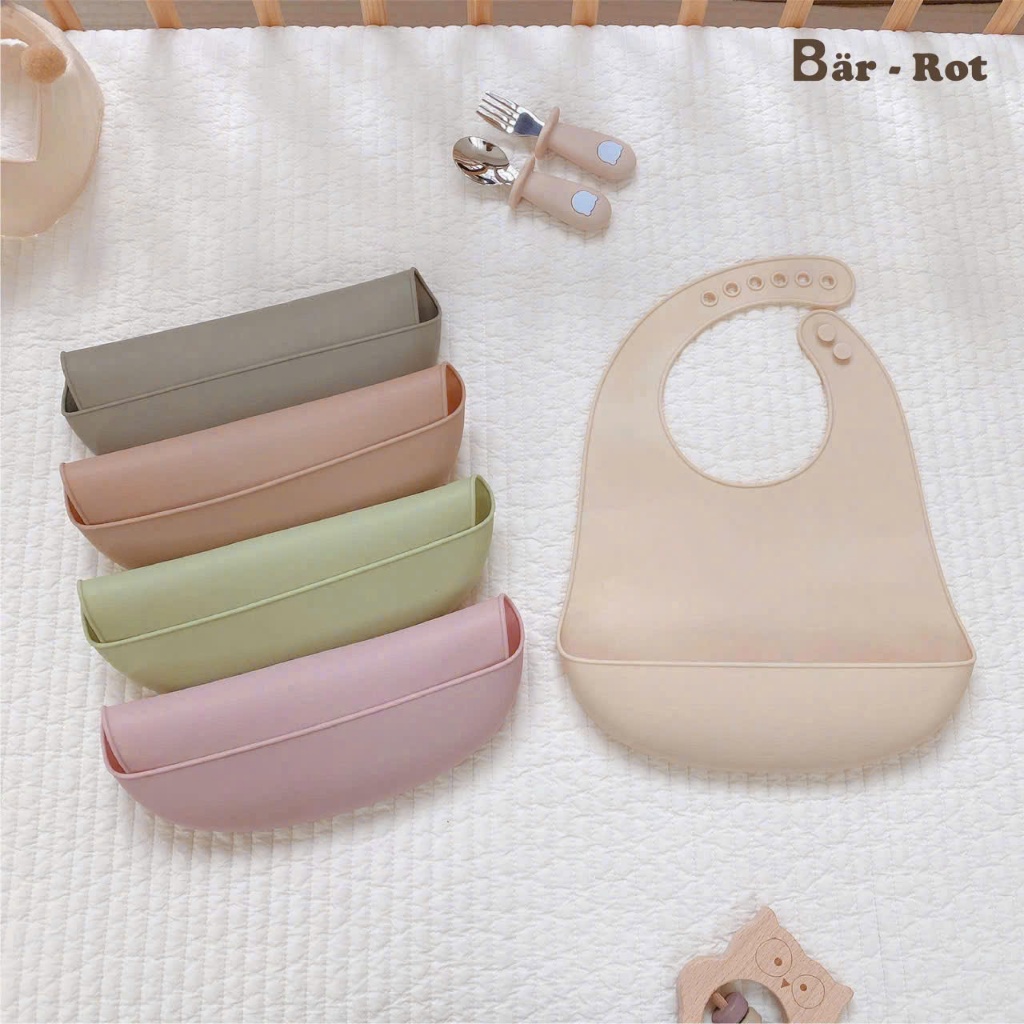 Yếm ăn dặm Eco Silicone TOBE - Yếm ăn dặm silicone Barrot tiện lợi dễ dàng vệ sinh cho bé