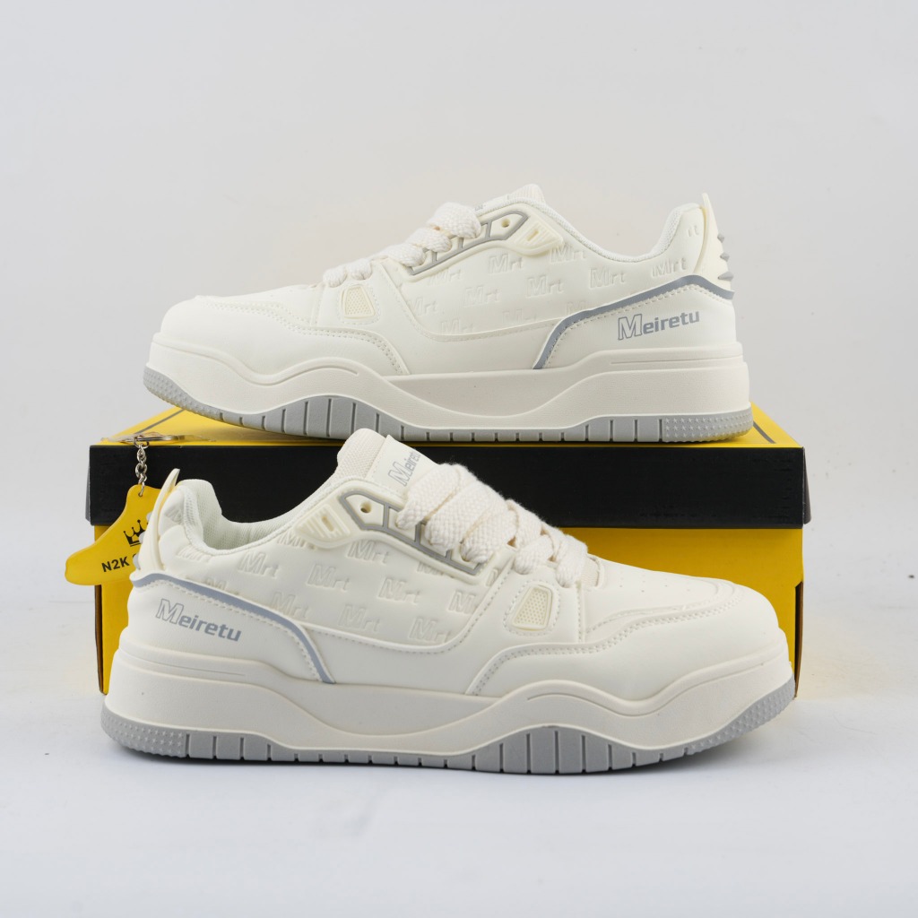 Giày Thể Thao nam nữ Meiretu Mrt Low-Top Sneaker – Trắng Kem