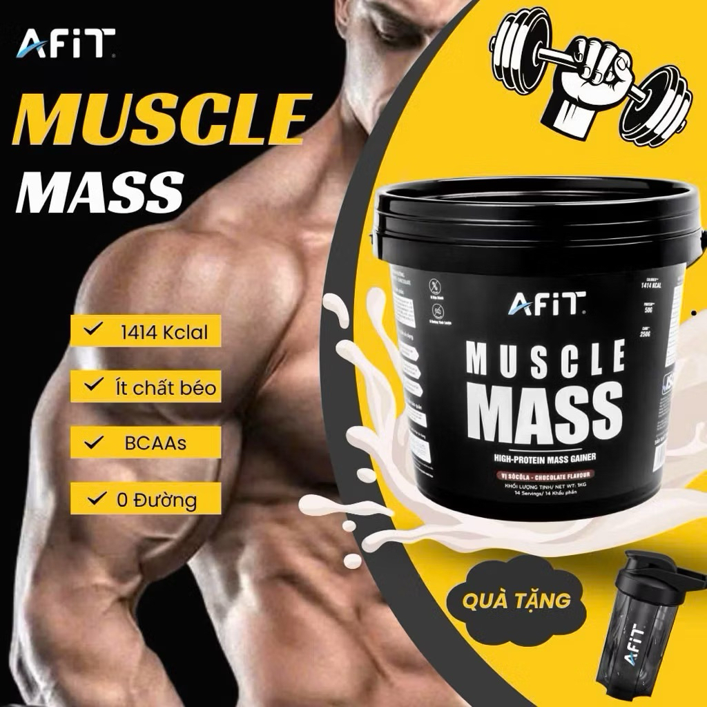 Bột Dinh Duỡng Muscle Mass Gainer AFIT + Tặng Quà Shaker