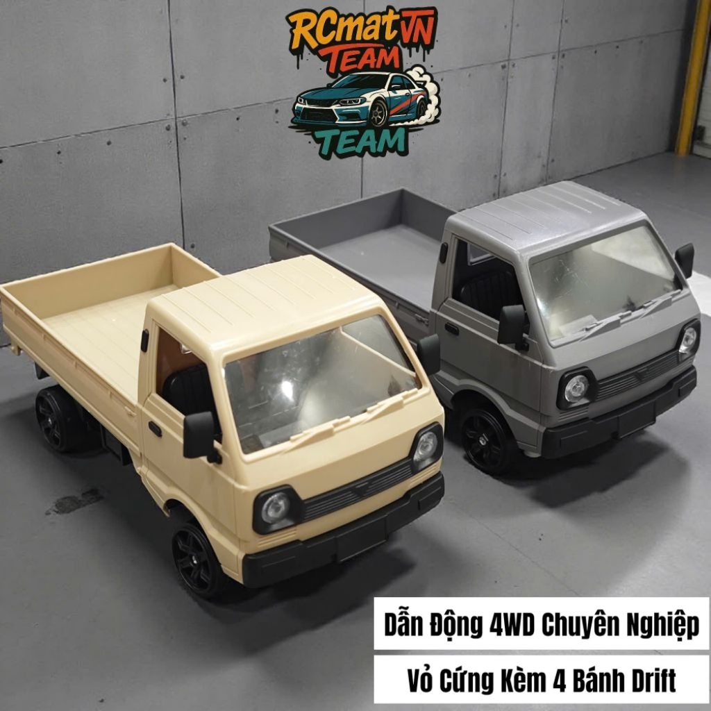 Xe điều khiển RC Drift Mini Truck 4WD – Vỏ Cứng – Kèm 4 Bánh Drift – Điều Khiển Tốc Độ Cao