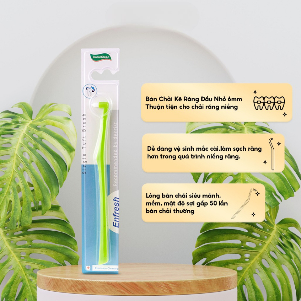 Bàn Chải Kẽ Răng Đầu Nhỏ Coralclean Orthodontic Vệ Sinh Mắc Cài