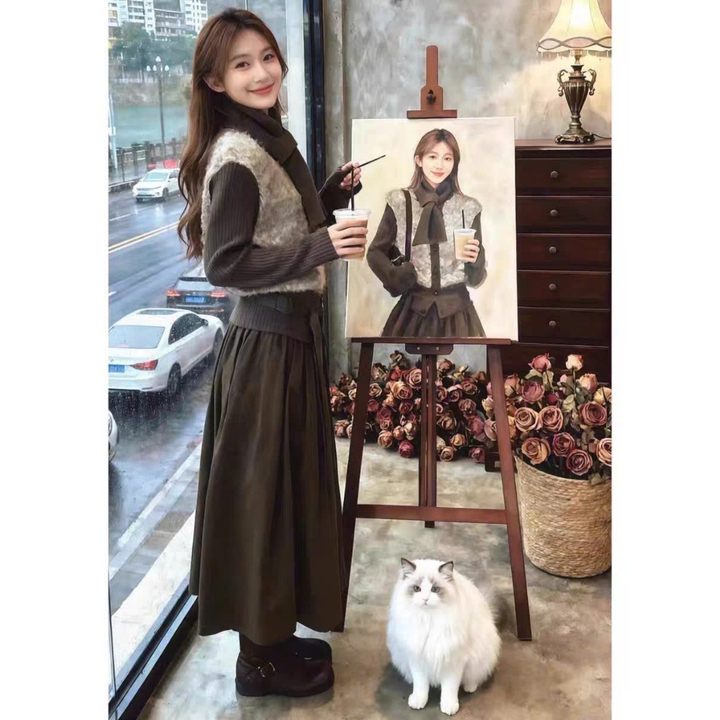 MB114 ✨ SET TIỂU THƯ HÀN QUỐC – PHONG CÁCH “RICH GIRL”