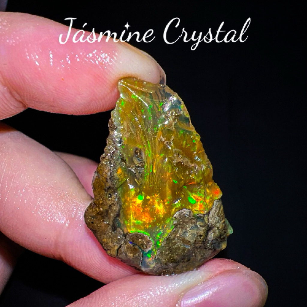 [33 carat] Đá OPAL Thô Jásmine Crystal Sưu Tầm Ánh Lửa Đậm (1 viên như hình)