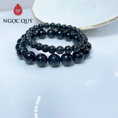 Vòng tay cẩm thạch A - Vòng phỉ thúy gà đen type A chất nếp hạt 6-10mm - Ngọc Quý